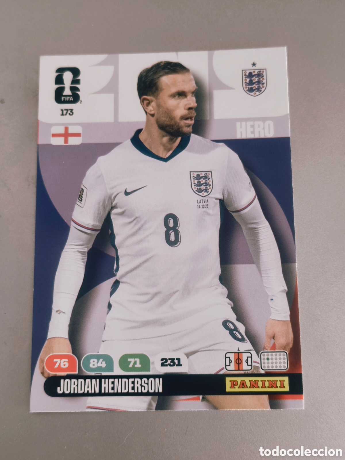 Cromos de F&uacute;tbol: Carta Jordan Henderson Inglaterra (173) - HERO Panini Adrenalyn XL Mundial 2026