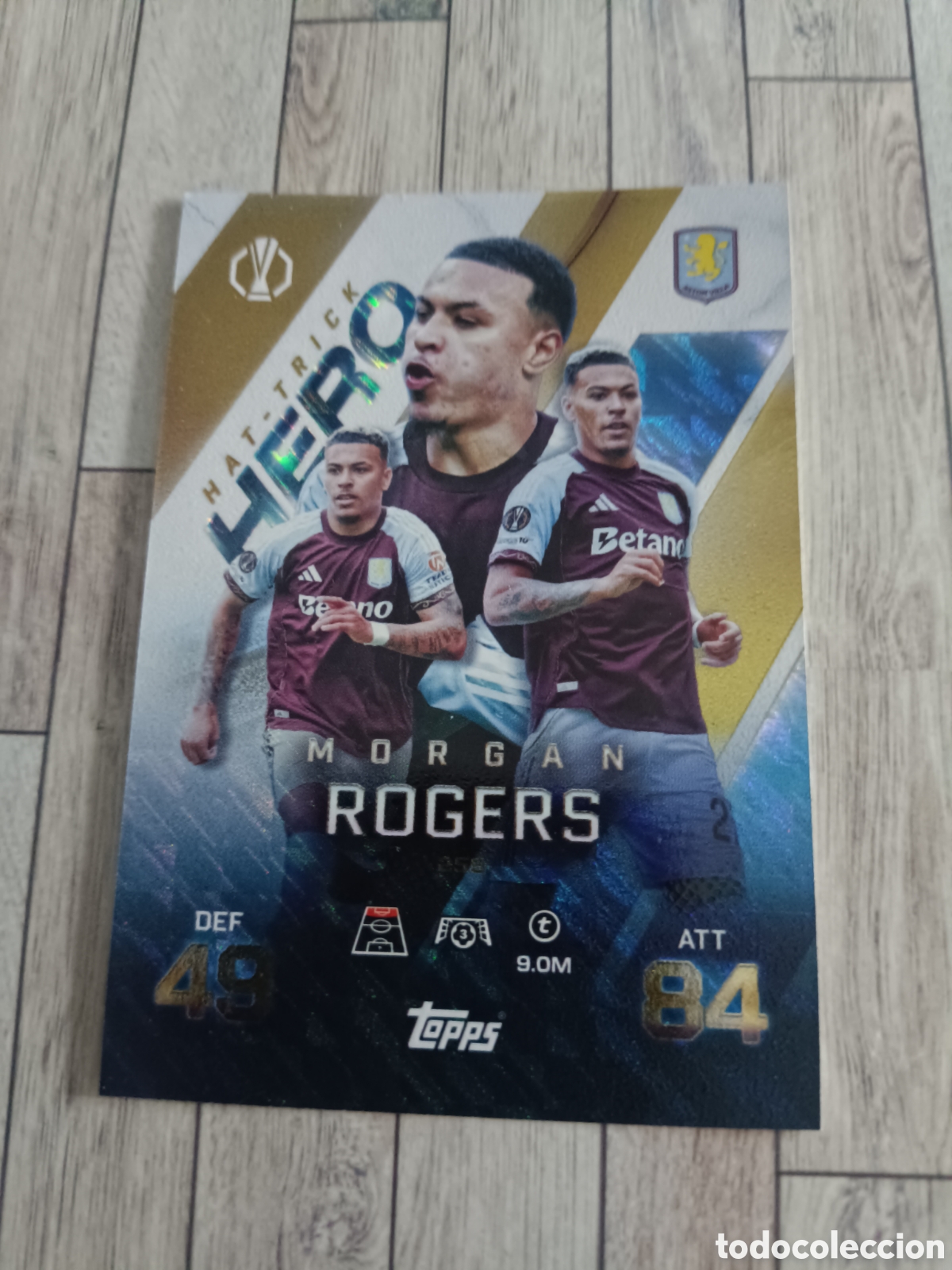 Football Stickers: 255 MORGAN ROGERS ASTON VILLA HAT-TRICK HERO MATCH ATTAX EXTRA CHAMPIONS 2025 2026 TOPPS 25 26