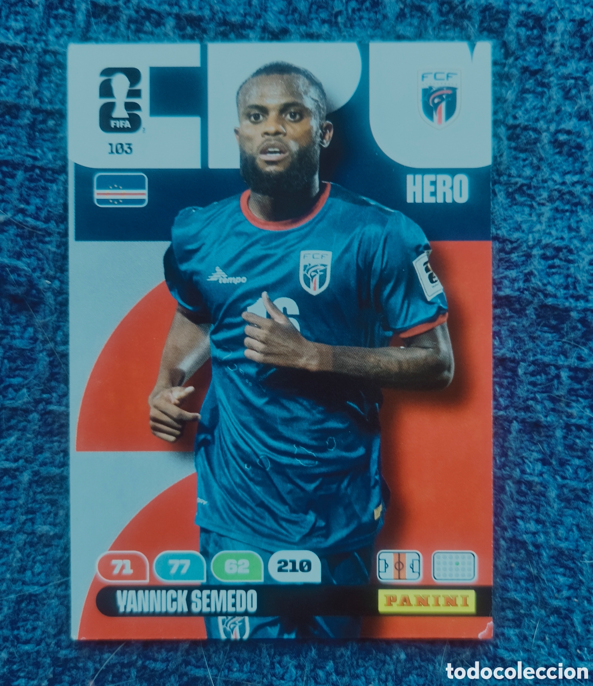 Football Stickers: Carta Yannick Semedo Cabo Verde (103) - HERO Panini Adrenalyn XL Mundial 2026