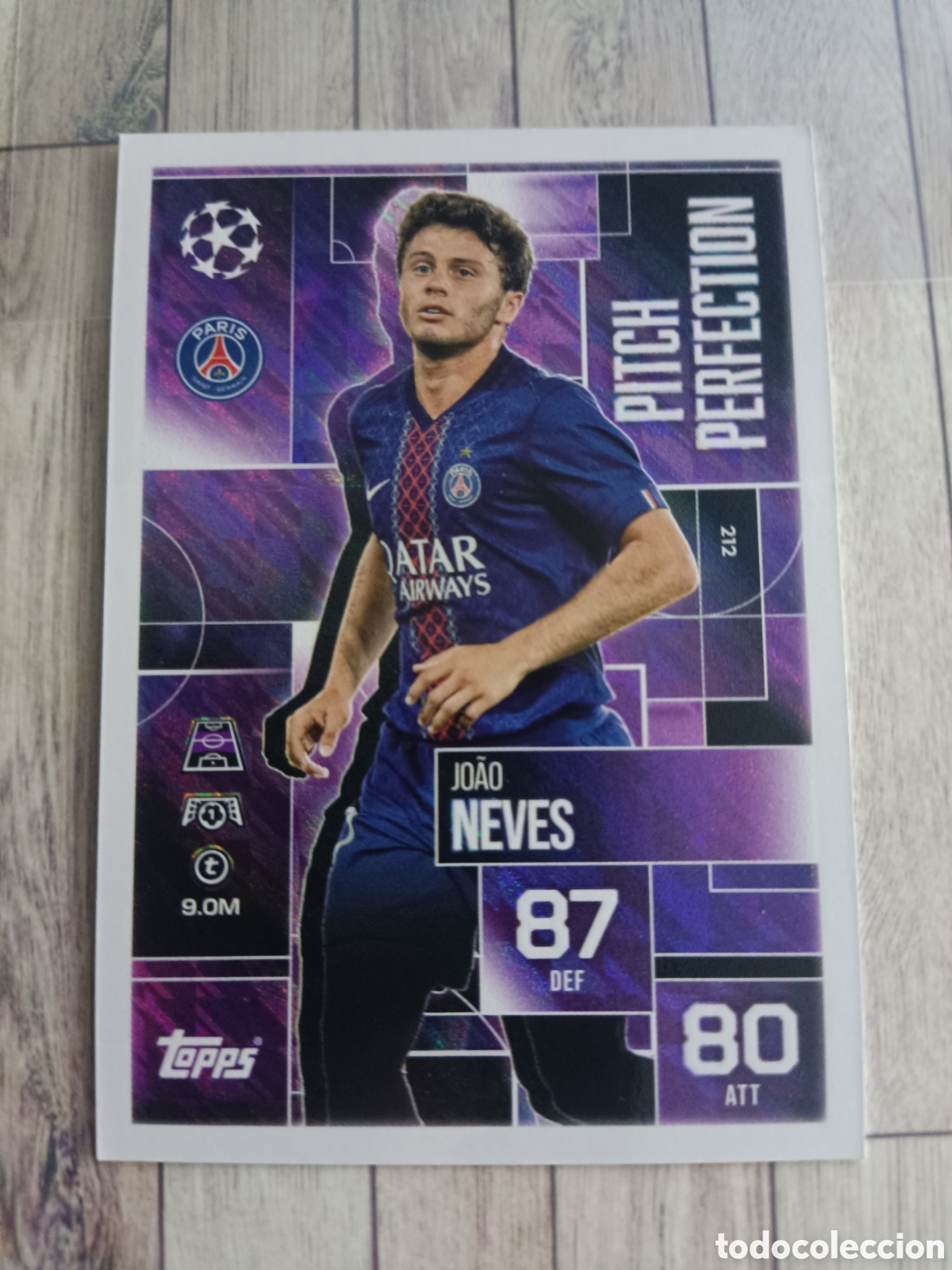 Cromos de F&uacute;tbol: 212 JO&Atilde;O NEVES PARIS PSG PITCH PERFECTION MATCH ATTAX EXTRA CHAMPIONS 2025 2026 TOPPS 25 26