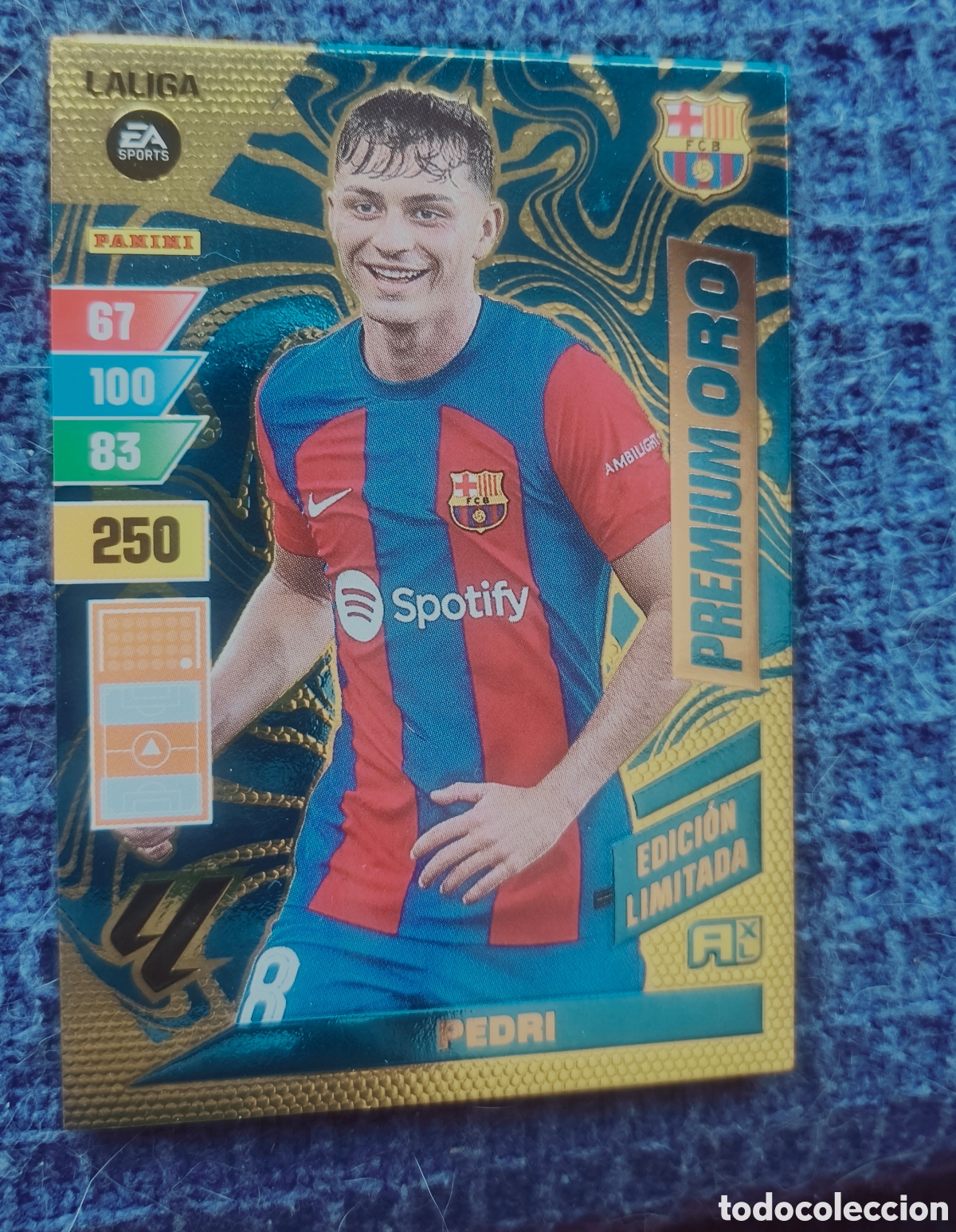 Cromos de F&uacute;tbol: Carta Pedri - Premium Oro Edici&oacute;n Limitada Panini Adrenalyn XL 2023/24 LALIGA