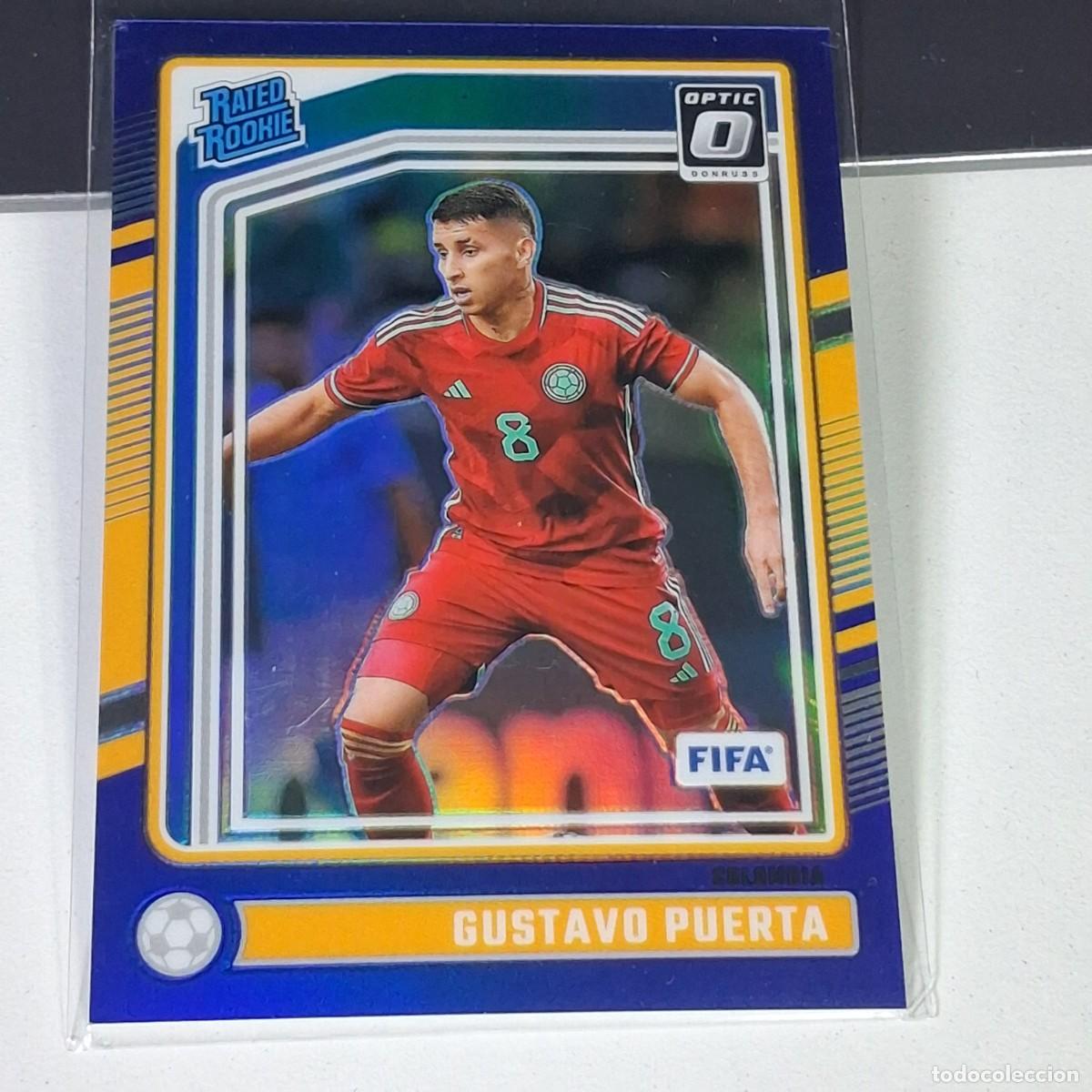 Cromos de F&uacute;tbol: P2 179 GUSTAVO PUERTA NUMERADA /149 COL&Ocirc;MBIA 2024-25 PANINI DONRUSS OPTIC BLUE FIFA RATED ROOKIE