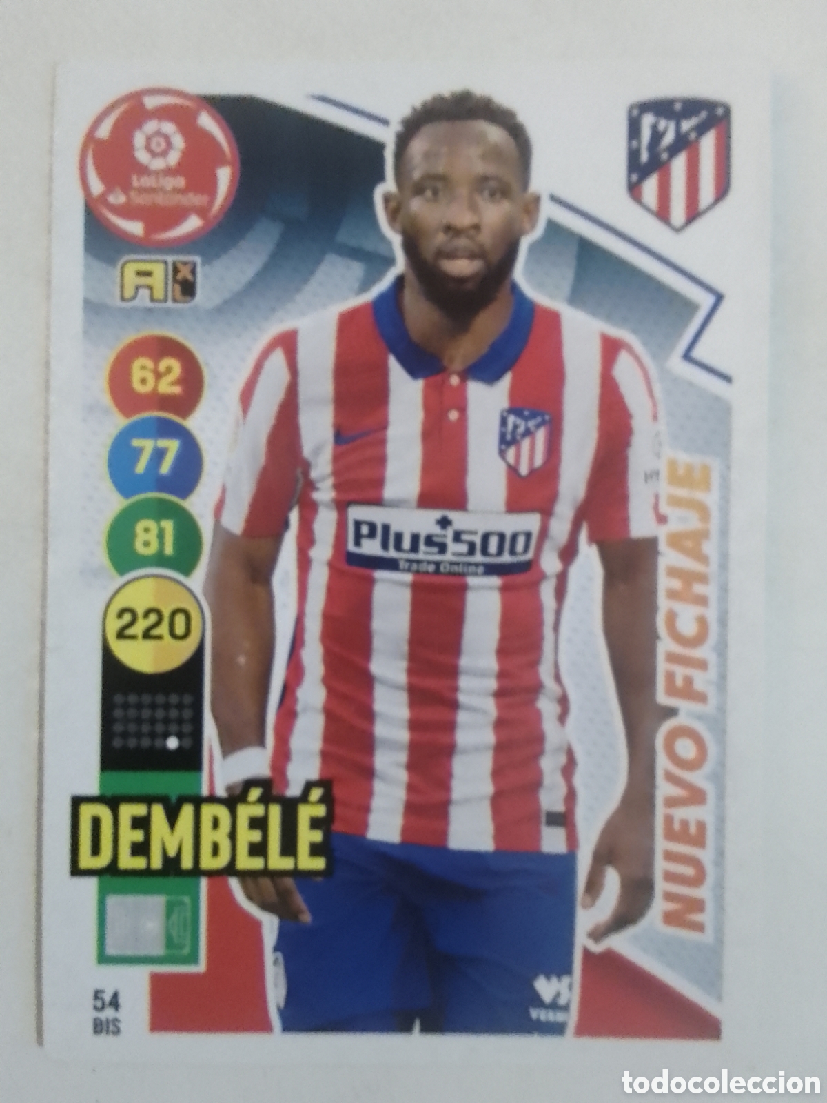 Football Stickers: Adrenalyn XL 2020-21 n&deg; 54 BIS Demb&eacute;l&eacute; &bull; Atl&eacute;tico de Madrid. NUEVO FICHAJE.