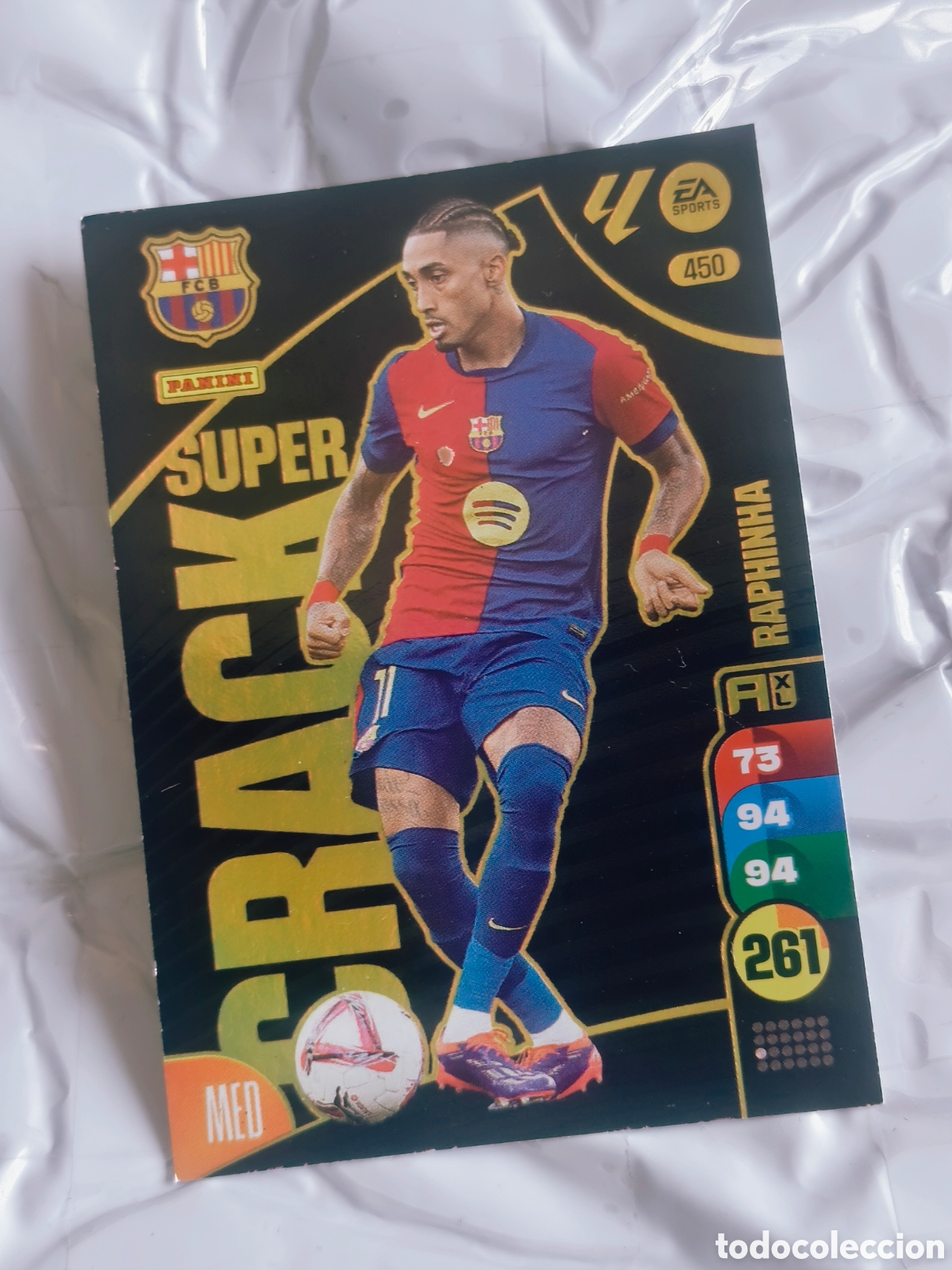 Cromos de F&uacute;tbol: Carta Raphinha Barcelona (450) - SUPER CRACK Panini Adrenalyn XL 2023-24