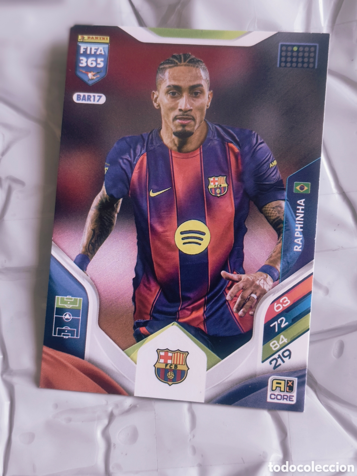 Cromos de F&uacute;tbol: Carta Raphinha Barcelona (BAR17) - CORE Panini FIFA 365 Adrenalyn XL