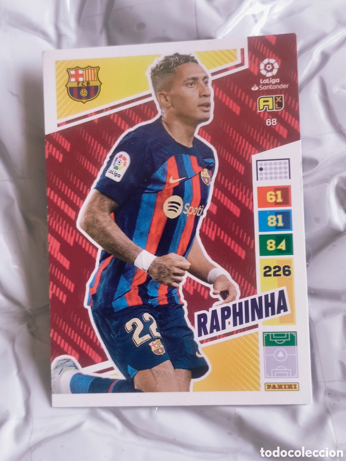 Cromos de F&uacute;tbol: Carta Raphinha Barcelona (68) - Base Panini Adrenalyn XL 2022-23