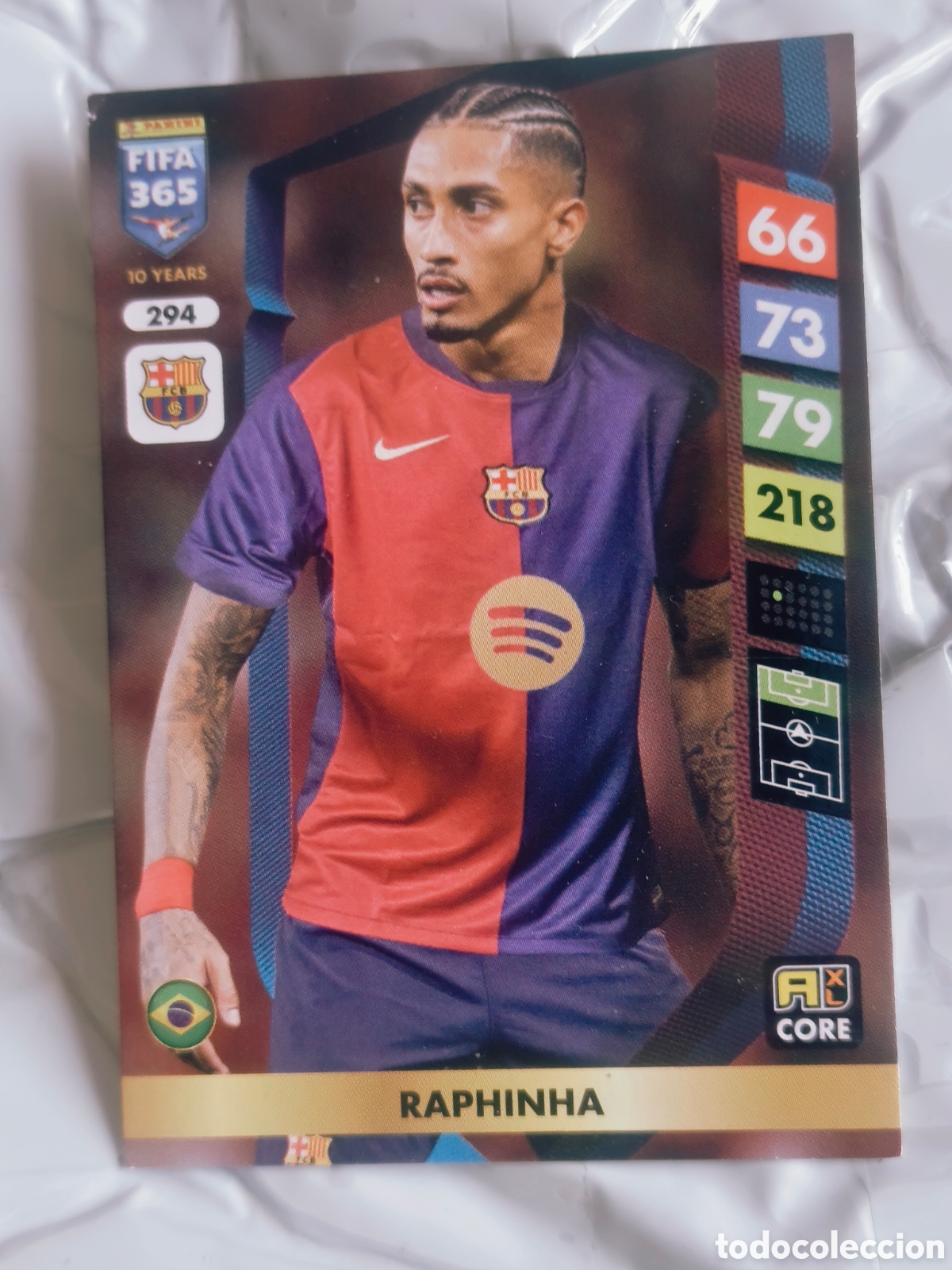 Cromos de F&uacute;tbol: Carta Raphinha Barcelona (294) - CORE Panini FIFA 365 Adrenalyn XL 2024