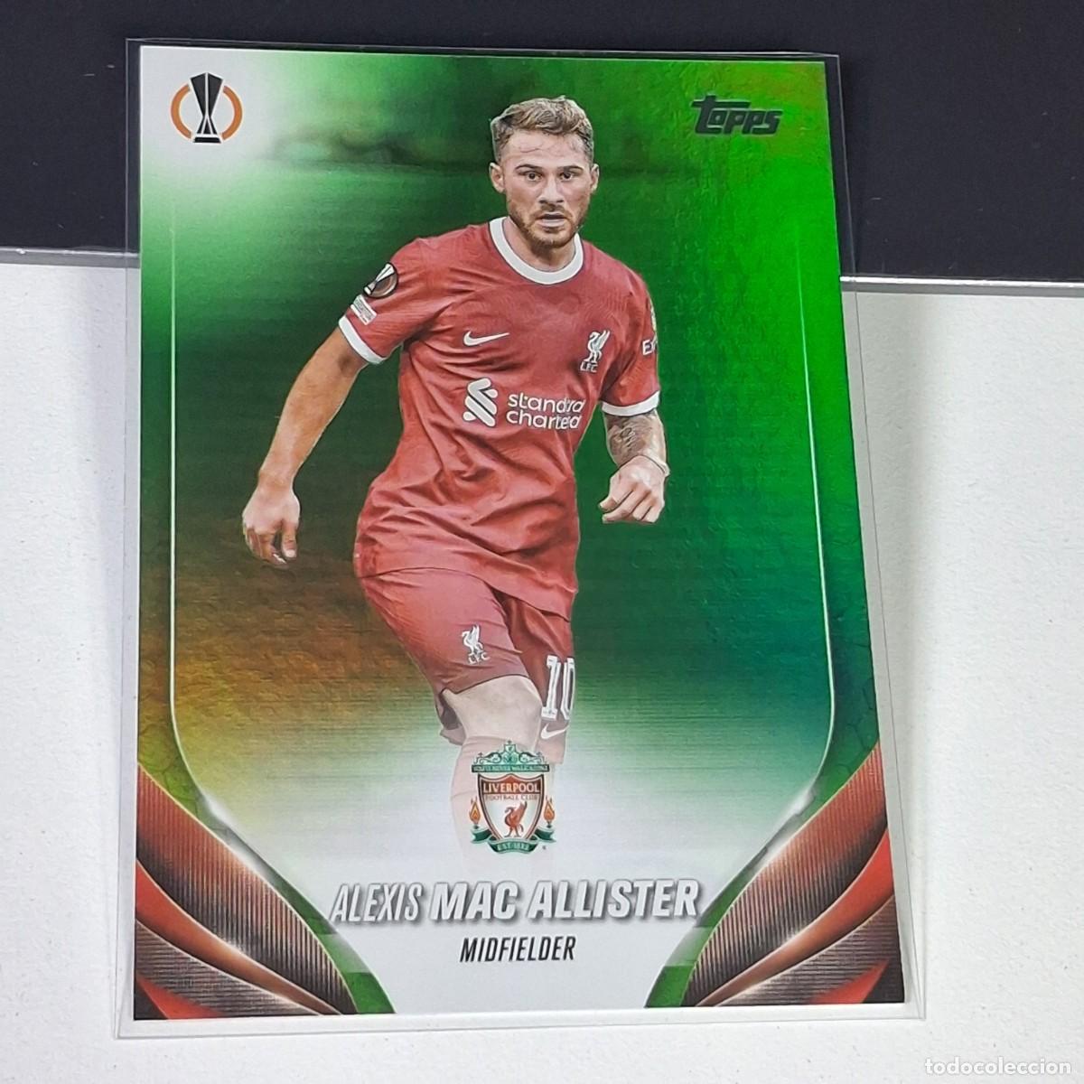 Cromos de F&uacute;tbol: P2 48 ALEXIS MAC ALLISTER NUMERADA /199 2023-24 TOPPS UEFA NEON GREEN FOIL LIVERPOOL FC
