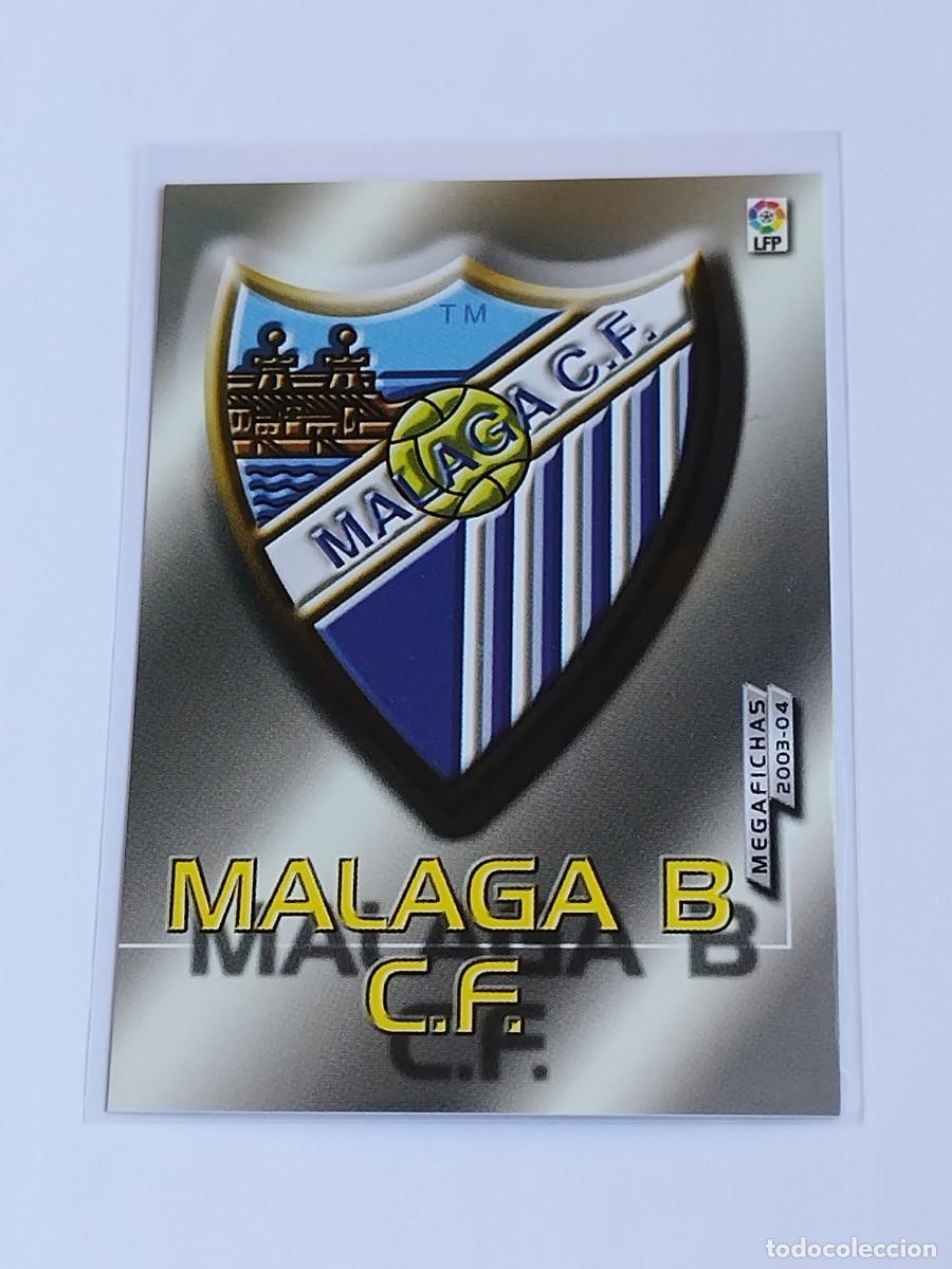 Cromos de F&uacute;tbol: ESCUDO LOGO M&Aacute;LAGA B CF #418 SEGUNDA DIVISI&Oacute;N - PANINI MEGACRACKS LA LIGA 2003 2004 MEGAFICHAS 03 04