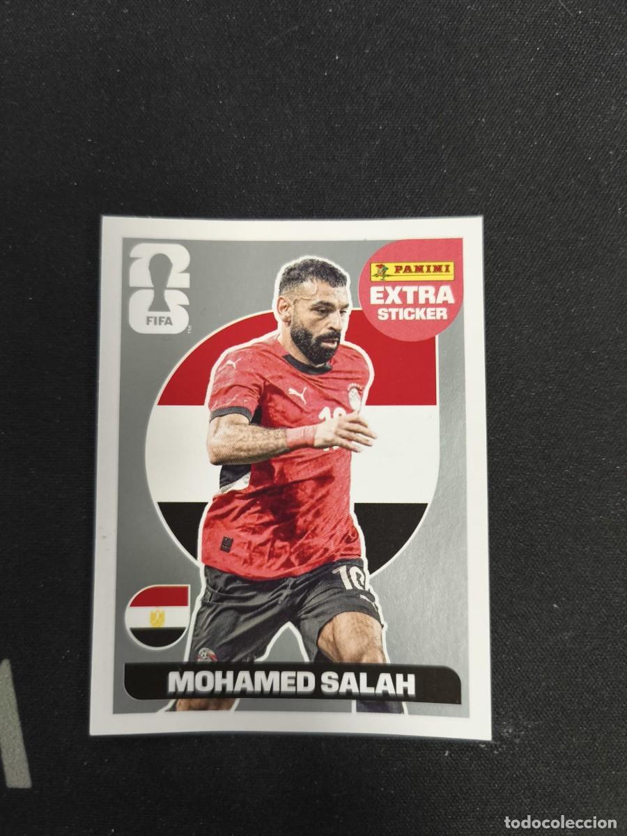 Figurine di Calcio: cromo extra sticker mohamed salah plata fifa world cup 2026 panini