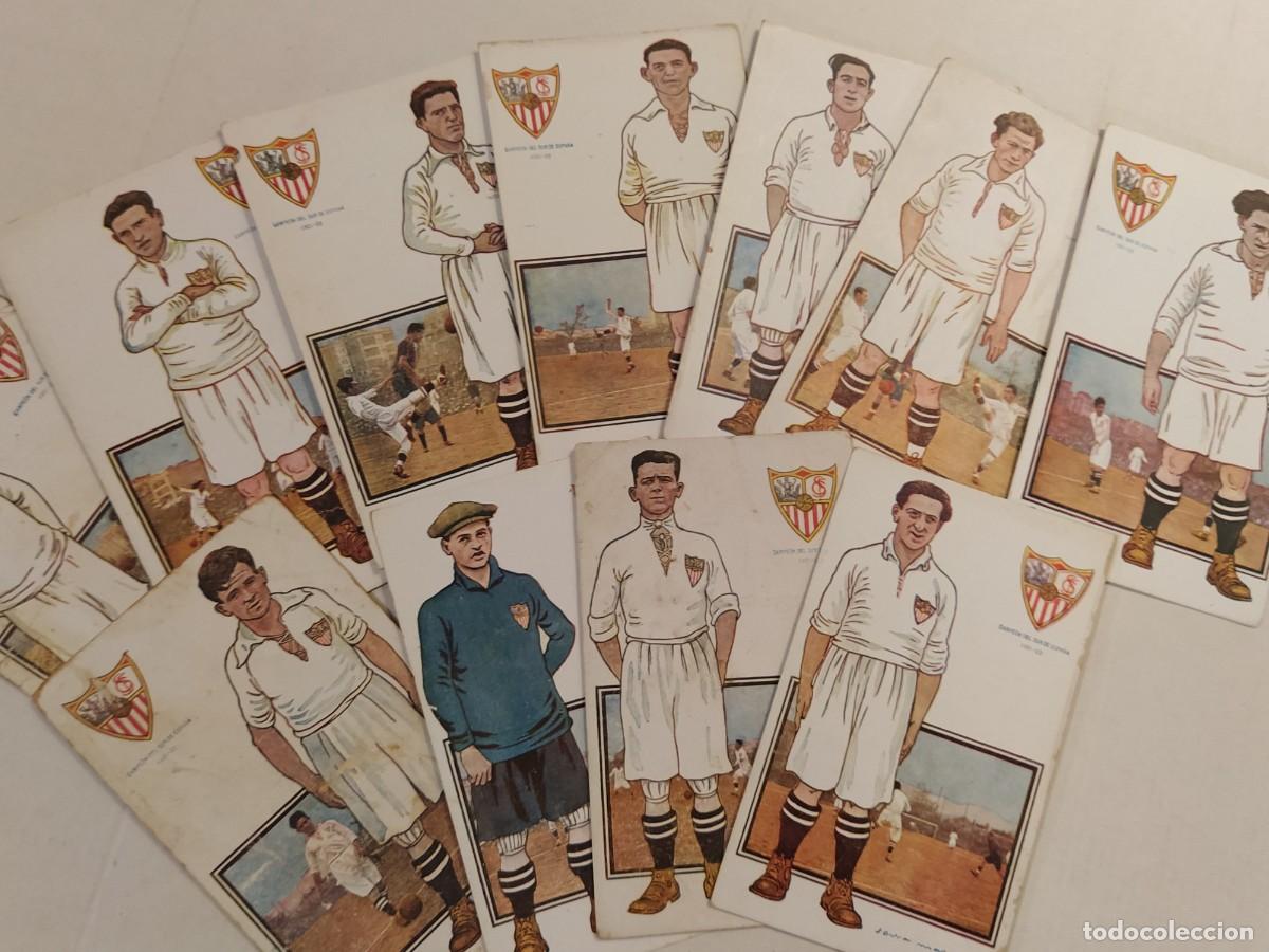 Cromos de F&uacute;tbol: SEVILLA FC - COLECCION COMPLETA DE 11 CROMOS ANTIGUOS DE FUTBOL - CHOCOLATE AMATLLER -VER FOTOS