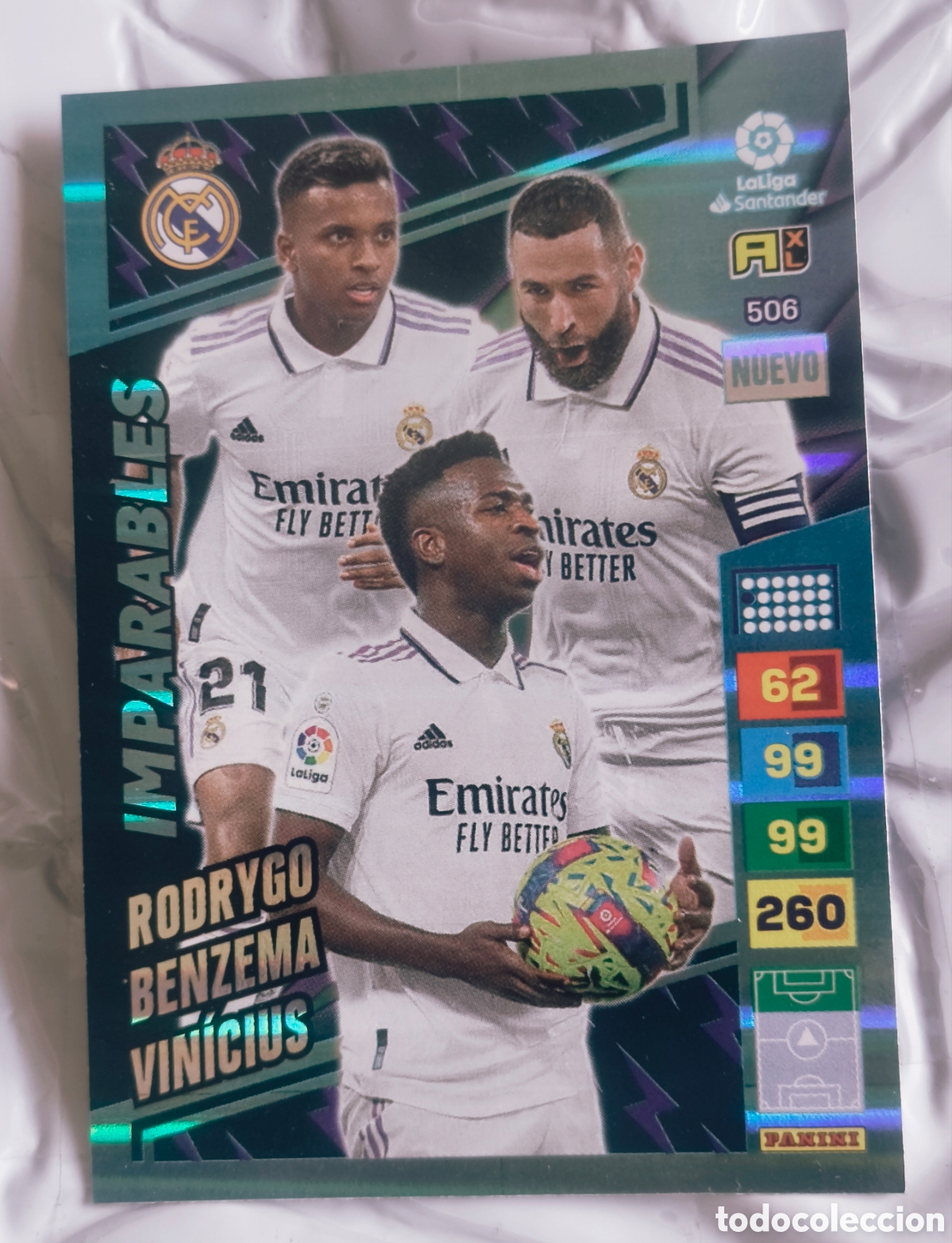 Figurine di Calcio: Carta Imparables Rodrygo - Benzema - Vin&iacute;cius - Adrenalyn XL 2022/2023 (N&ordm; 506)
