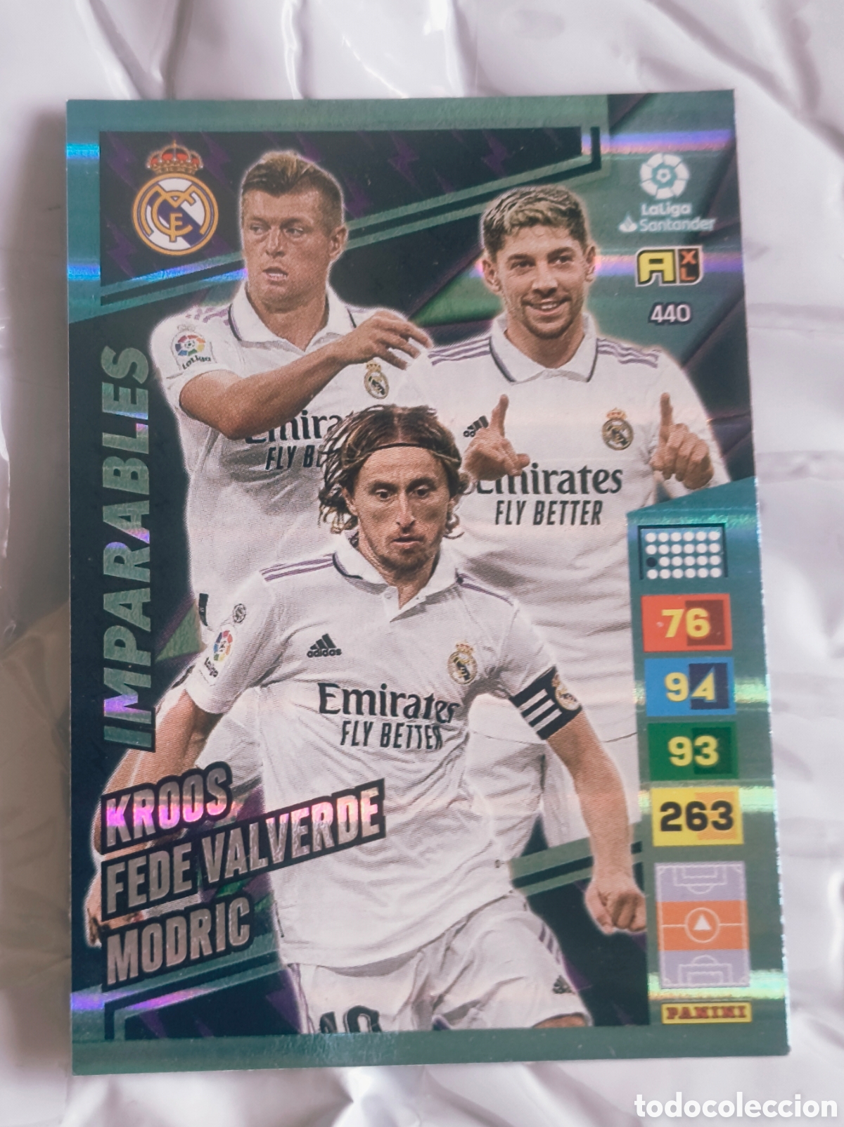 Figurine di Calcio: Carta Imparables Kroos - Fede Valverde - Modric - Adrenalyn XL 2022/2023 (N&ordm; 440)