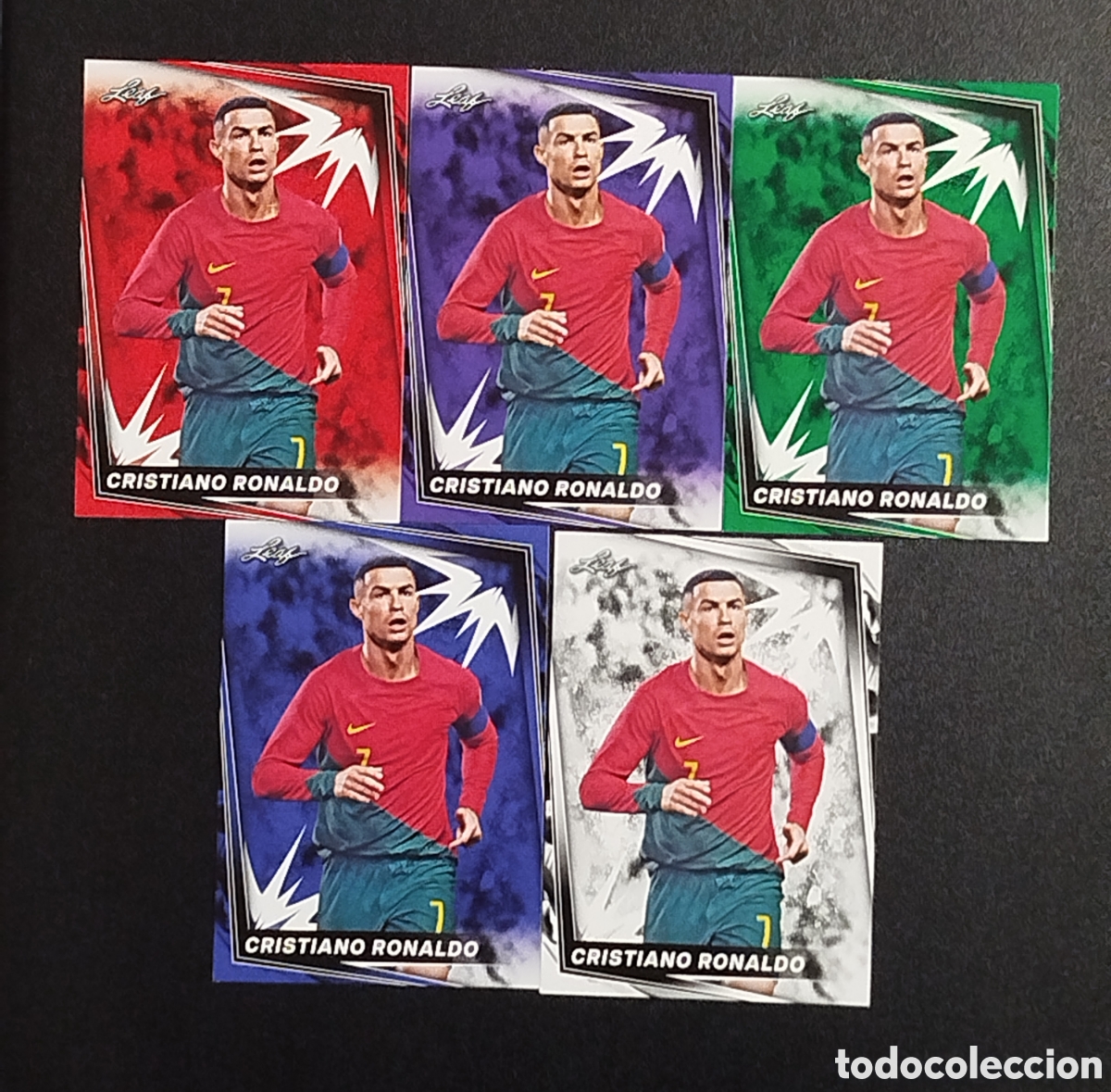 Cromos de F&uacute;tbol: CRISTIANO RONALDO LOTE LEAF 5 TRADING CARDS CARTAS CROMOS TARJETAS NO TOPPS NO PANINI
