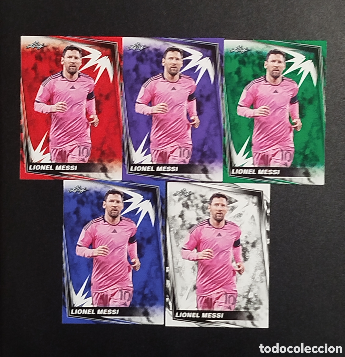 Cromos de F&uacute;tbol: MESSI LOTE LEAF 5 TRADING CARDS CARTAS CROMOS TARJETAS NO TOPPS NO PANINI