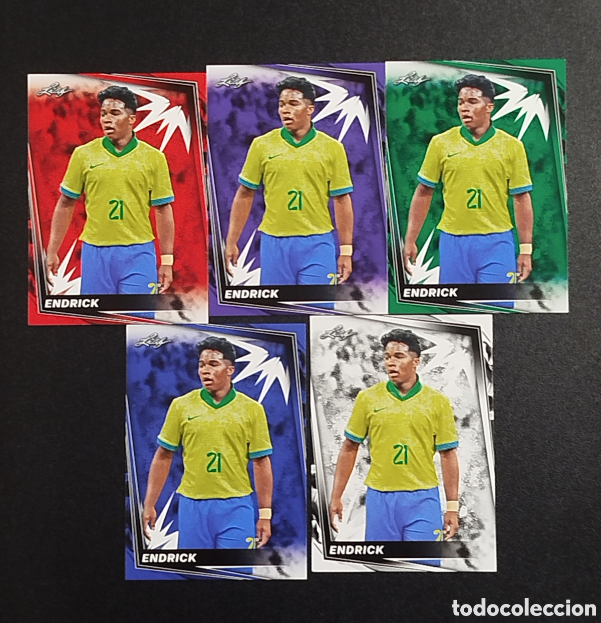 Cromos de F&uacute;tbol: ENDRICK LOTE LEAF 5 TRADING CARDS CARTAS CROMOS TARJETAS NO TOPPS NO PANINI