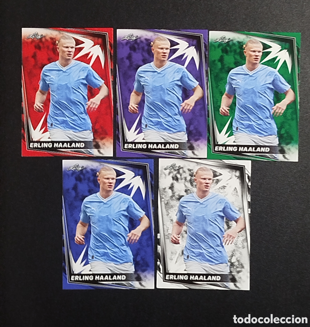 Cromos de F&uacute;tbol: HAALAND LOTE LEAF 5 TRADING CARDS CARTAS CROMOS TARJETAS NO TOPPS NO PANINI