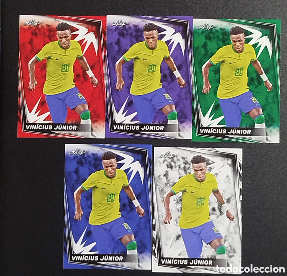 Cromos de F&uacute;tbol: VINICIUS VINI LOTE LEAF 5 TRADING CARDS CARTAS CROMOS TARJETAS NO TOPPS NO PANINI