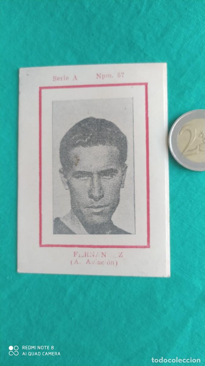 Cromos de F&uacute;tbol: ATLETICO AVIACION FERNANDEZ SERIE A NUMERO 57 CROMO CARTON MUY DIFICIL 1942 -N2