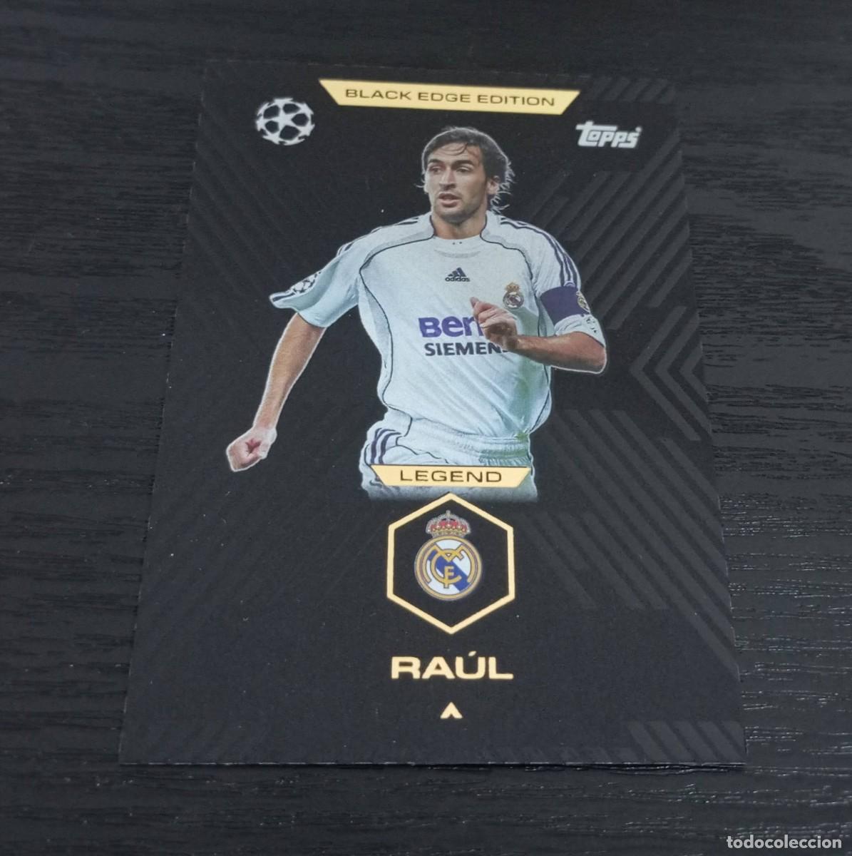 Cromos de F&uacute;tbol: -TOPPS MATCH ATTAX 25-26 EXTRA : BE6 RAUL GONZALEZ ( REAL MADRID ) -- BLACK EDGE -- BE 6