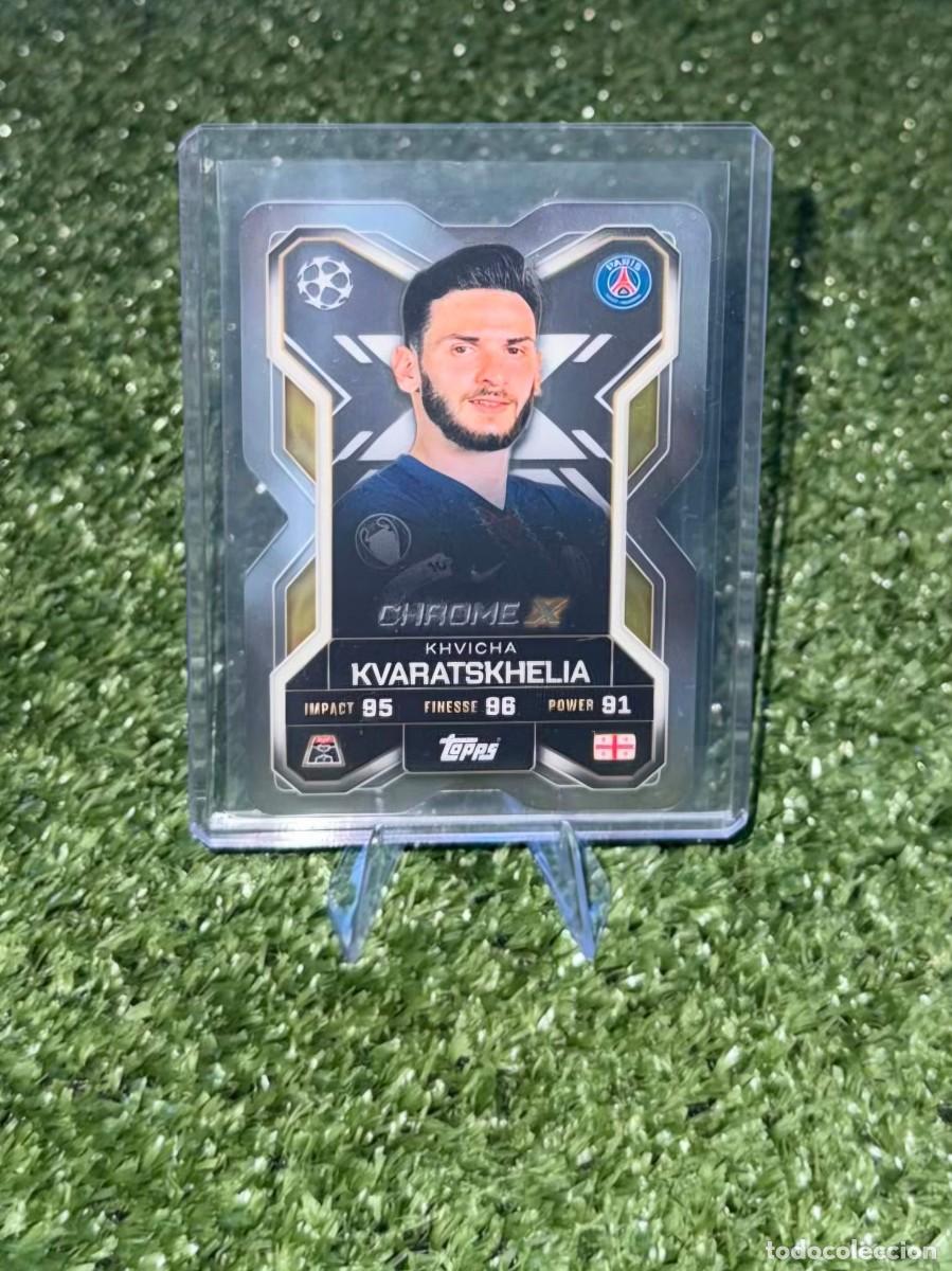 Cromos de F&uacute;tbol: Khvicha Kvaratskhelia Chrome X - Topps Match Attax Extra