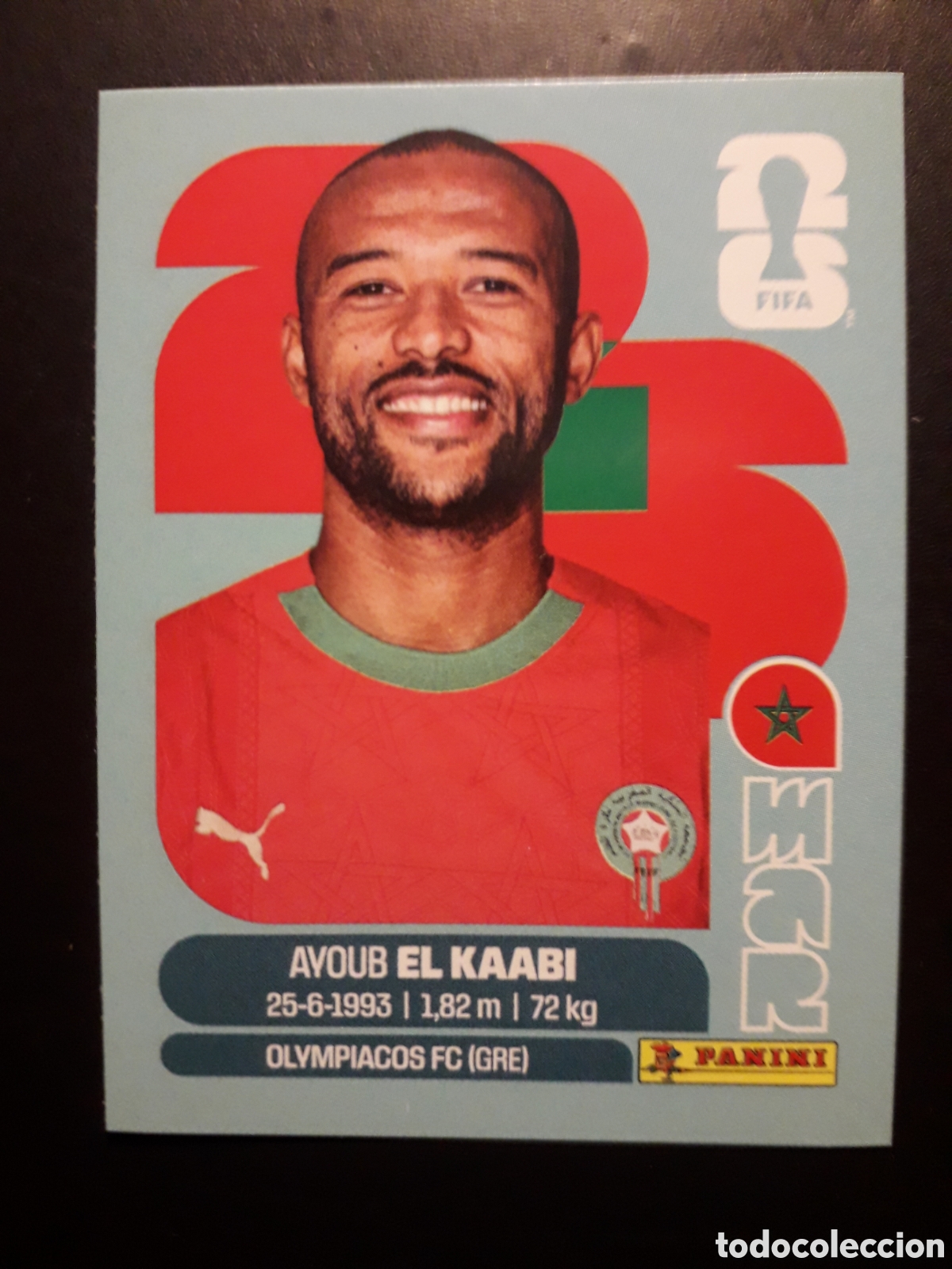 Cromos de F&uacute;tbol: EL KAABI MARRUECOS MAR 20 MUNDIAL F&Uacute;TBOL 2026 FIFA WORLD CUP PANINI SIN PEGAR PEDIDO M&Iacute;NIMO 3&euro;