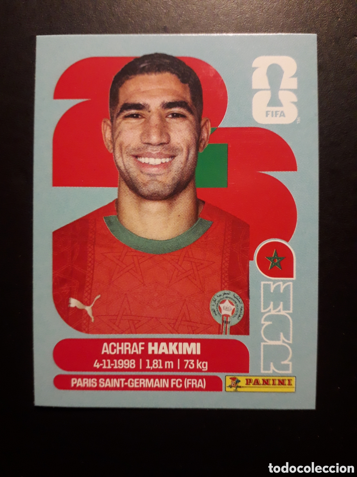 Cromos de F&uacute;tbol: HAKIMI MARRUECOS MAR 4 MUNDIAL F&Uacute;TBOL 2026 FIFA WORLD CUP PANINI SIN PEGAR PEDIDO M&Iacute;NIMO 3&euro;