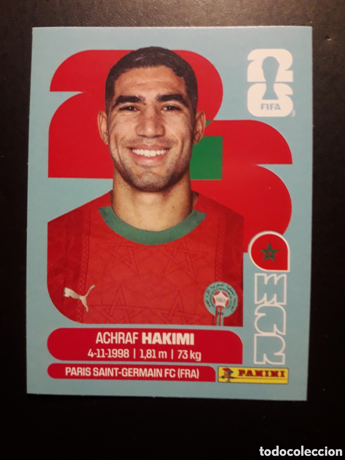 Cromos de F&uacute;tbol: HAKIMI MARRUECOS MAR 4 MUNDIAL F&Uacute;TBOL 2026 FIFA WORLD CUP PANINI SIN PEGAR PEDIDO M&Iacute;NIMO 3&euro;