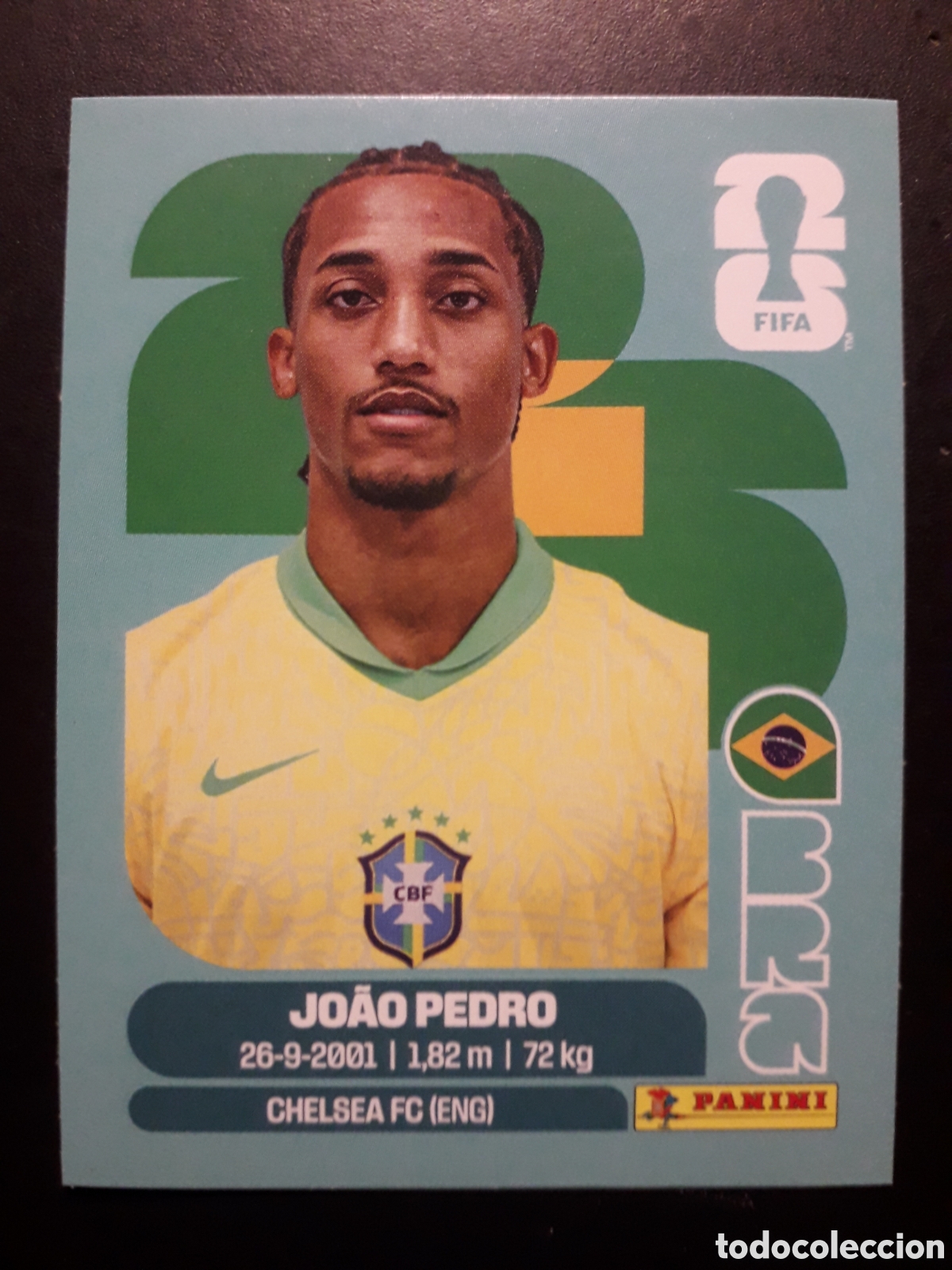 Fu&szlig;ball-Sticker: JO&Atilde;O PEDRO BRASIL BRA 16 MUNDIAL F&Uacute;TBOL 2026 FIFA WORLD CUP PANINI SIN PEGAR PEDIDO M&Iacute;NIMO 3&euro;