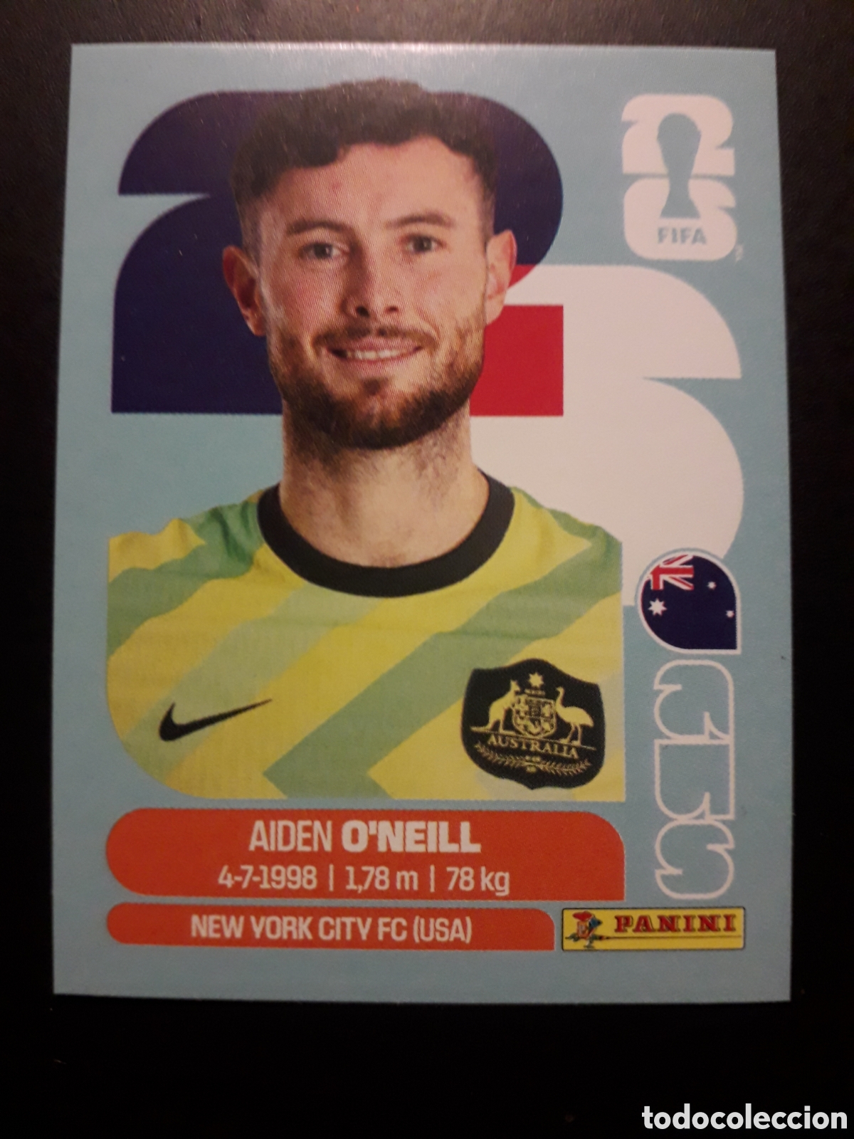 Cromos de F&uacute;tbol: O'NEILL AUSTRALIA AUS 14 MUNDIAL F&Uacute;TBOL 2026 FIFA WORLD CUP PANINI SIN PEGAR PEDIDO M&Iacute;NIMO 3&euro;