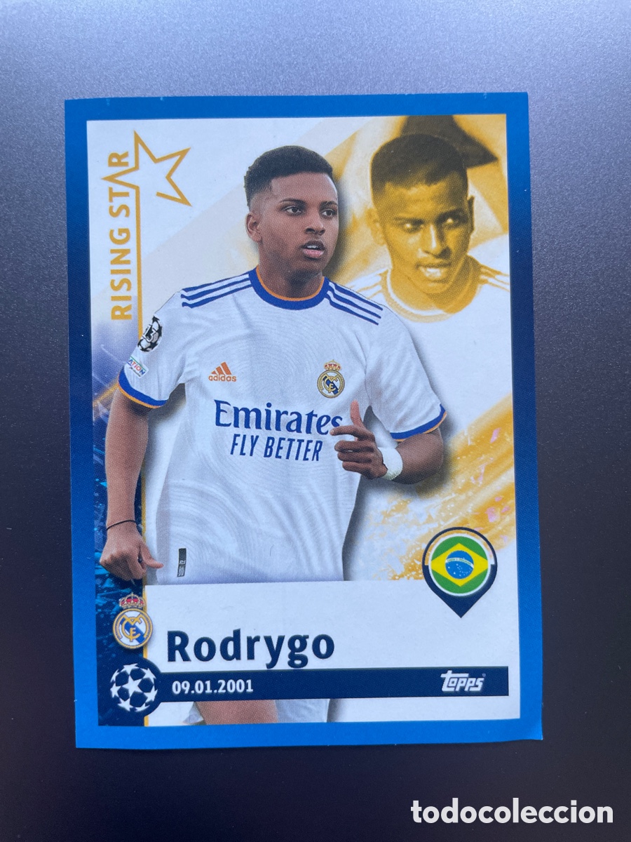 Cromos de F&uacute;tbol: Rodrygo 308 Rising Star Topps UCL 2021-22 Real Madrid