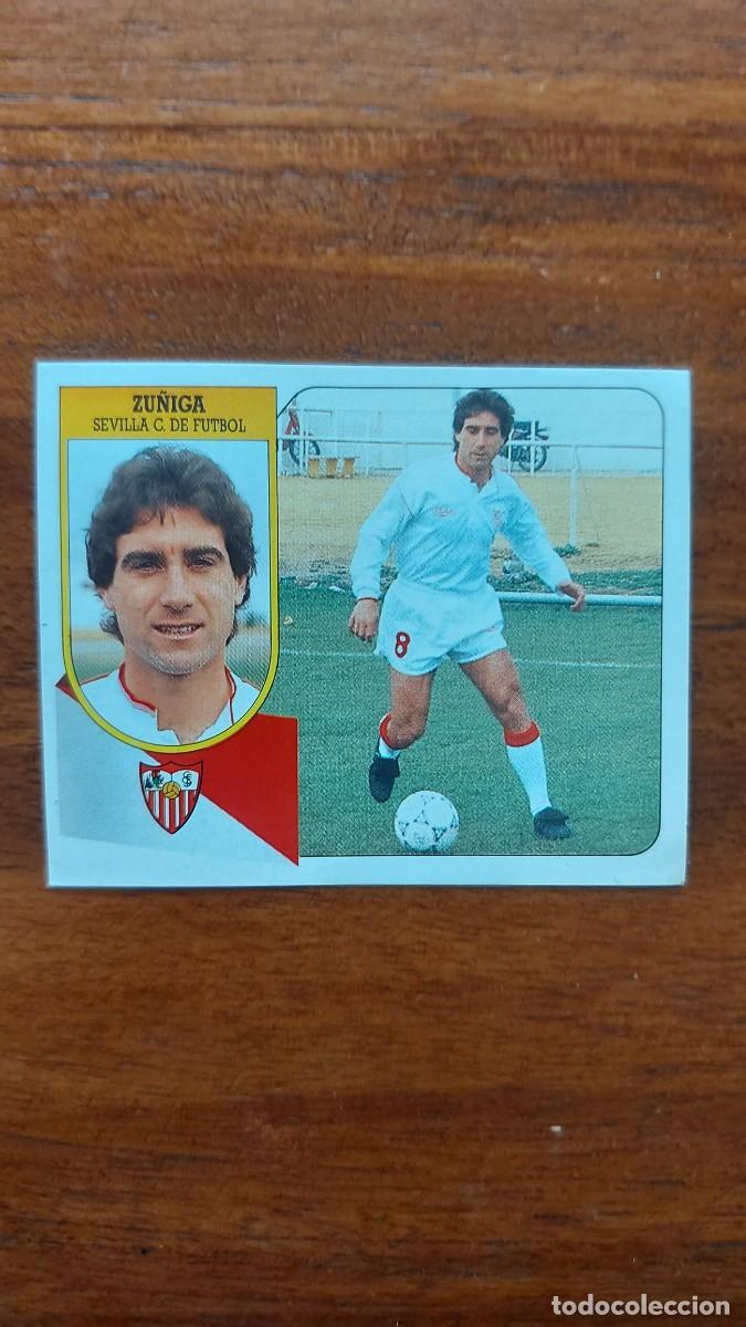 Cromos de F&uacute;tbol: Z&uacute;&ntilde;iga ( Sevilla C. F. ) - ESTE 91/92 1991/92 Baja - Nunca Pegado Sin Pegar , Adhesivo