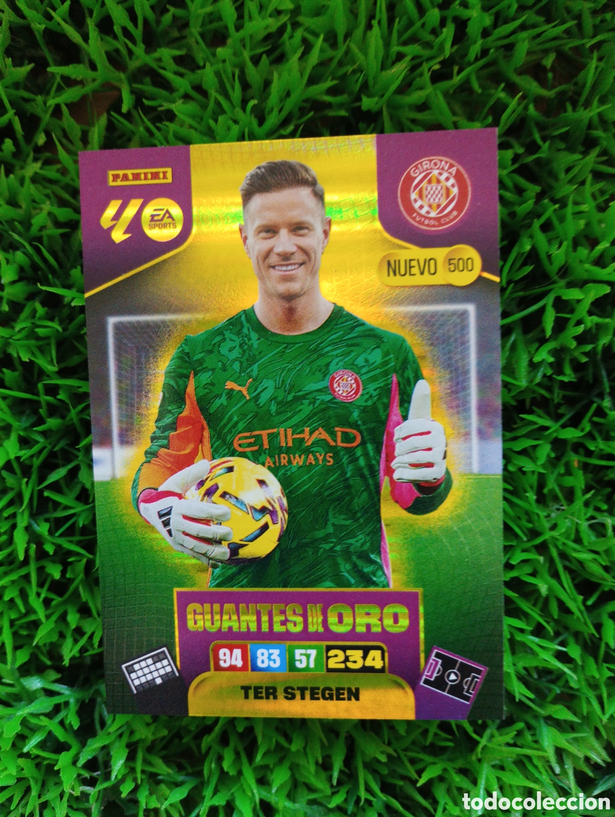 Cromos de F&uacute;tbol: Ter Stegen Girona GUANTES DE ORO Adrenalyn 25-26 # 500