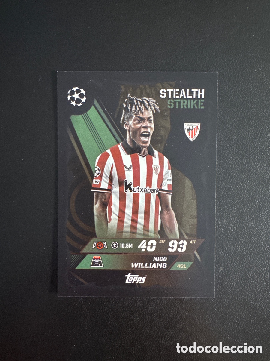 Cromos de F&uacute;tbol: WILLIAMS ATHLETIC DE BILBAO STEALTH STRIKE 2025 2026 MATCH ATTAX