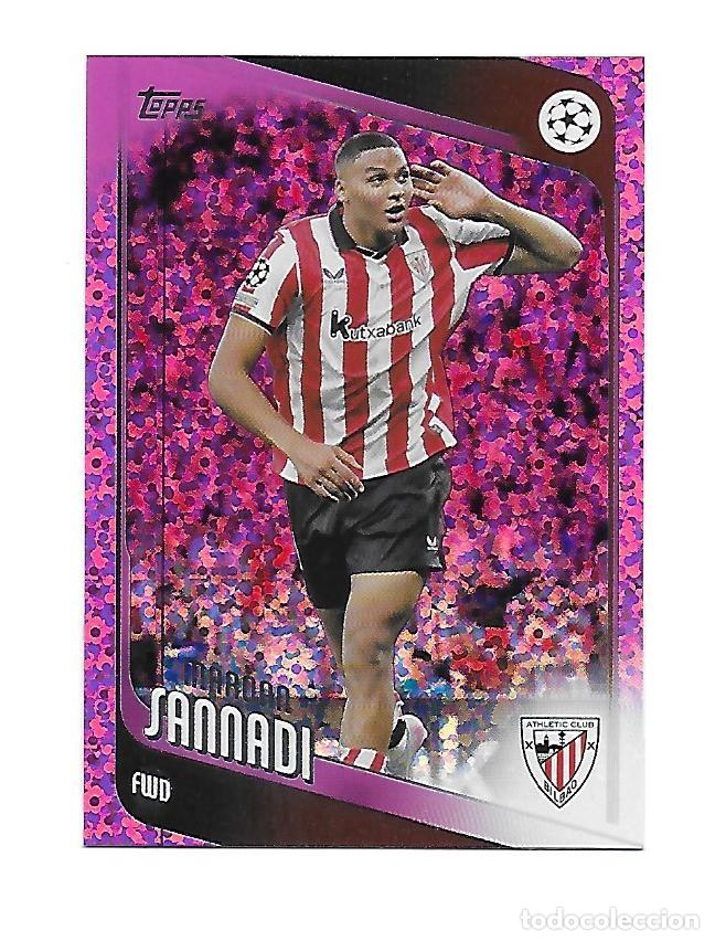 Cromos de F&uacute;tbol: # 105 MAROAN SANNADI (ATHLETIC CLUB BILBAO) PINK HOLO FOIL , TOPPS UCC FLAGSHIP 2025 2026