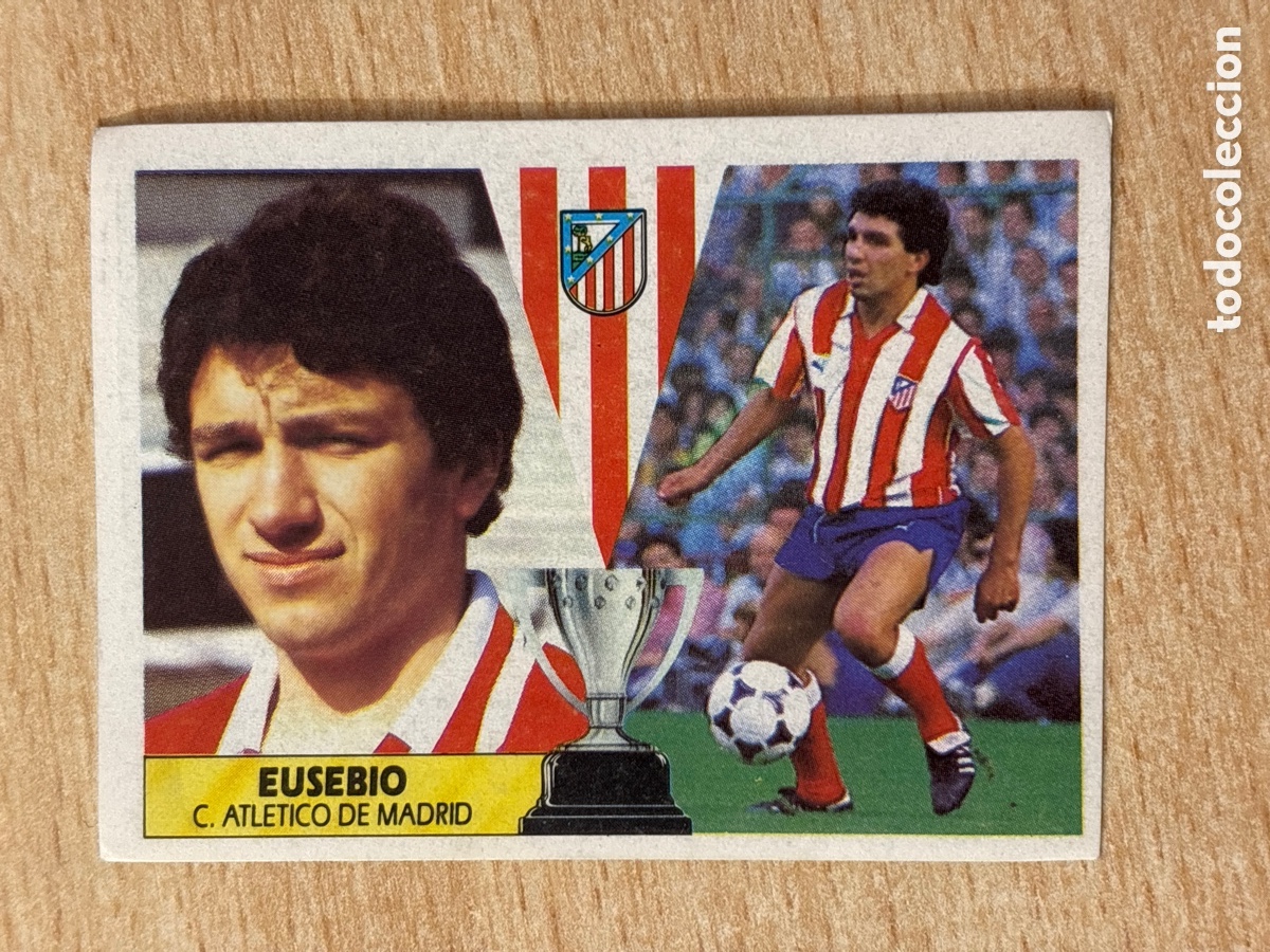 Cromos de F&uacute;tbol: Eusebio Atl&eacute;tico de Madrid Ed. Este 87 88 sin pegar Nico