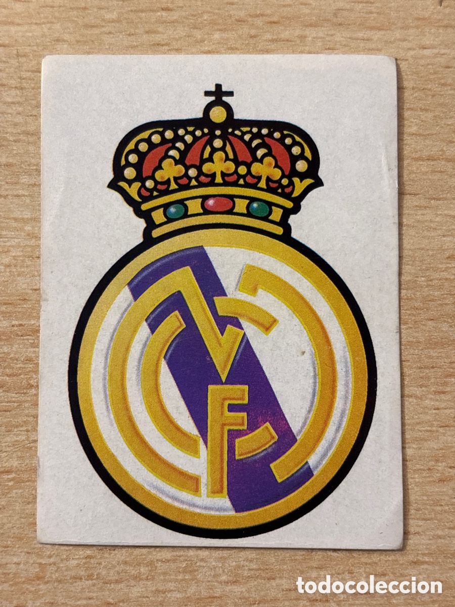 Cromos de F&uacute;tbol: Escudo Real Madrid Ediciones Este 87 88 sin pegar Nico