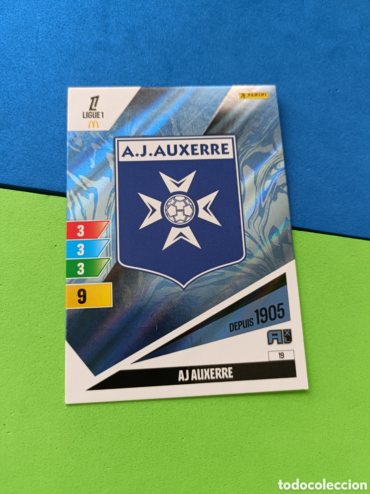 Cromos de F&uacute;tbol: LIGUE 1 FRANCIA FRANCE ADRENALYN XL 24 25 2024 2025 - 19 escudo Auxerre