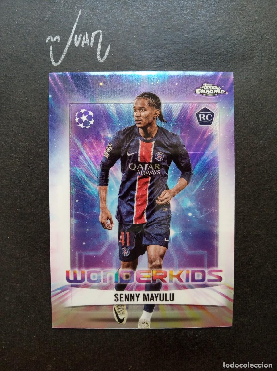 Cromos de F&uacute;tbol: 15 WONDERKIDS ROOKIE MAYULU PARIS SAINT-GERMAIN PSG ⚽ TOPPS &reg; CHROME UCC UEFA 2024 2025 24 25 NUEVO