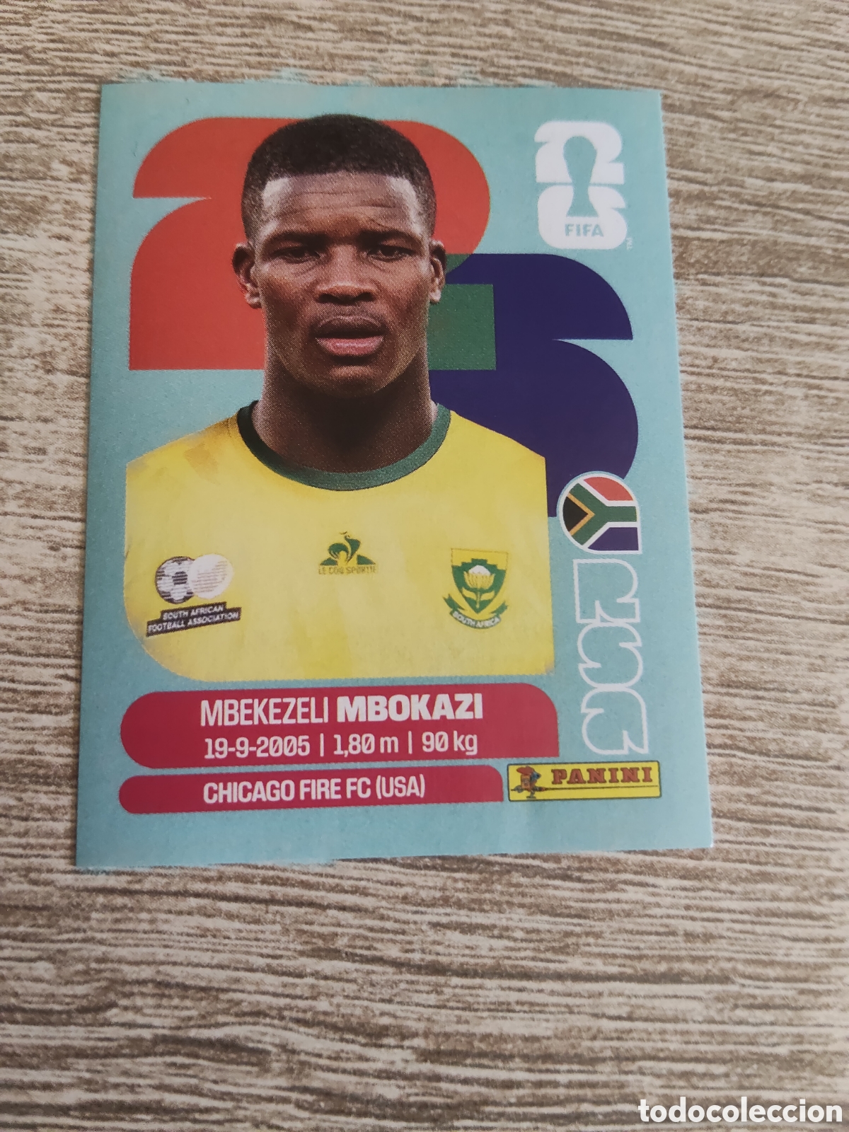 Football Stickers: Panini mundial 2026 RSA 6 Mbekezeli Mbokazi Sud&aacute;frica