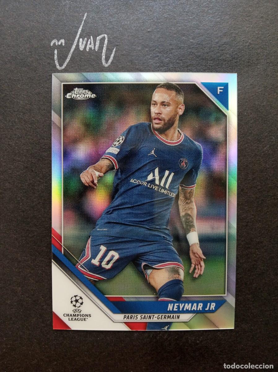 Figurine di Calcio: N&ordm; 50 REFRACTOR NEYMAR JR PARIS SAINT-GERMAIN BRASIL ⚽ TOPPS &reg; CHROME UCL UEFA 2021 2022 21 22 NUEVO