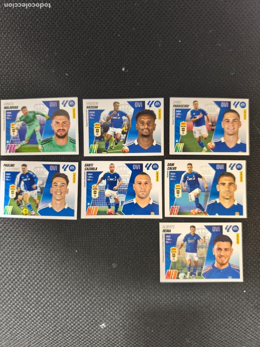 Cartes &agrave; collectionner de Football: 7 cromos la liga 2025 26 Oviedo nuevos nunca pegados
