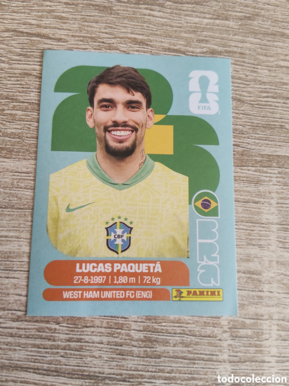 Cromos de F&uacute;tbol: Panini mundial 2026 BRA 9 Lucas Paqueta Brasil