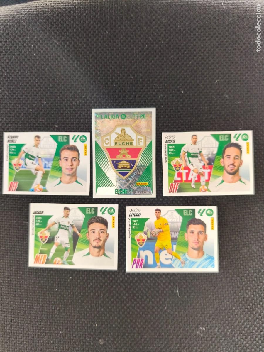 Cromos de F&uacute;tbol: 5 cromos de la liga 25 26 elche nuevos