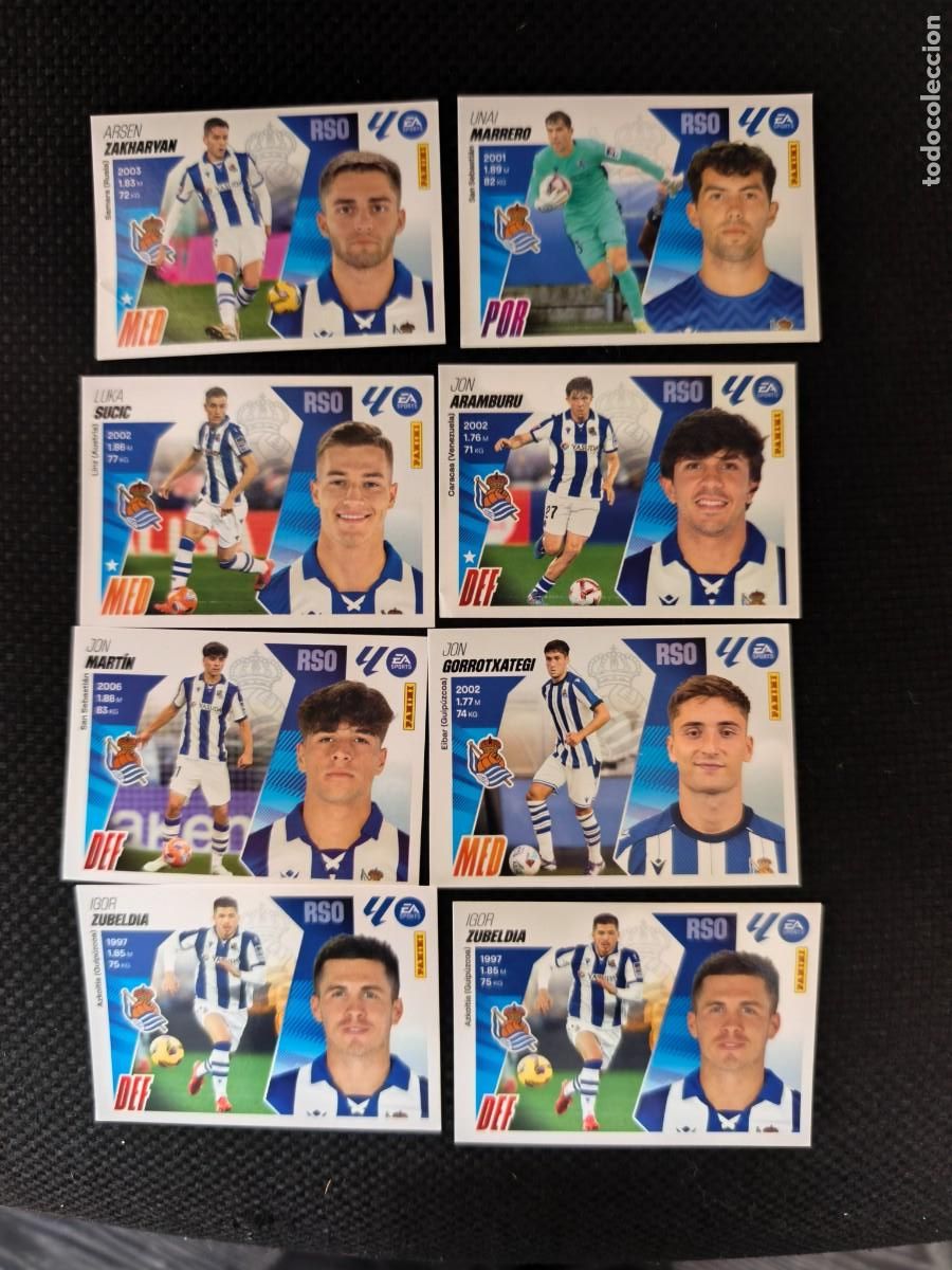 Cromos de F&uacute;tbol: 8 cromos nuevos liga 25 26 real sociedad