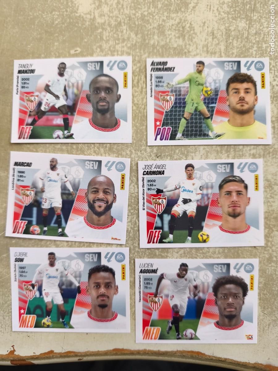 Football Stickers: 6 cromos de la liga 25 26 Sevilla nuevos