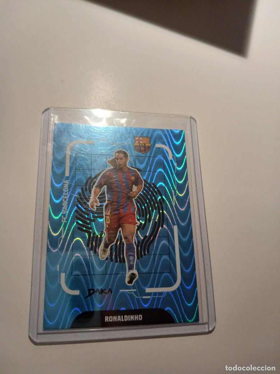 Cromos de F&uacute;tbol: DAKA Barcelona Ronaldinho Blue Refractor /149 - JERSEY NUMBER 10/149 MATCH NUMBER
