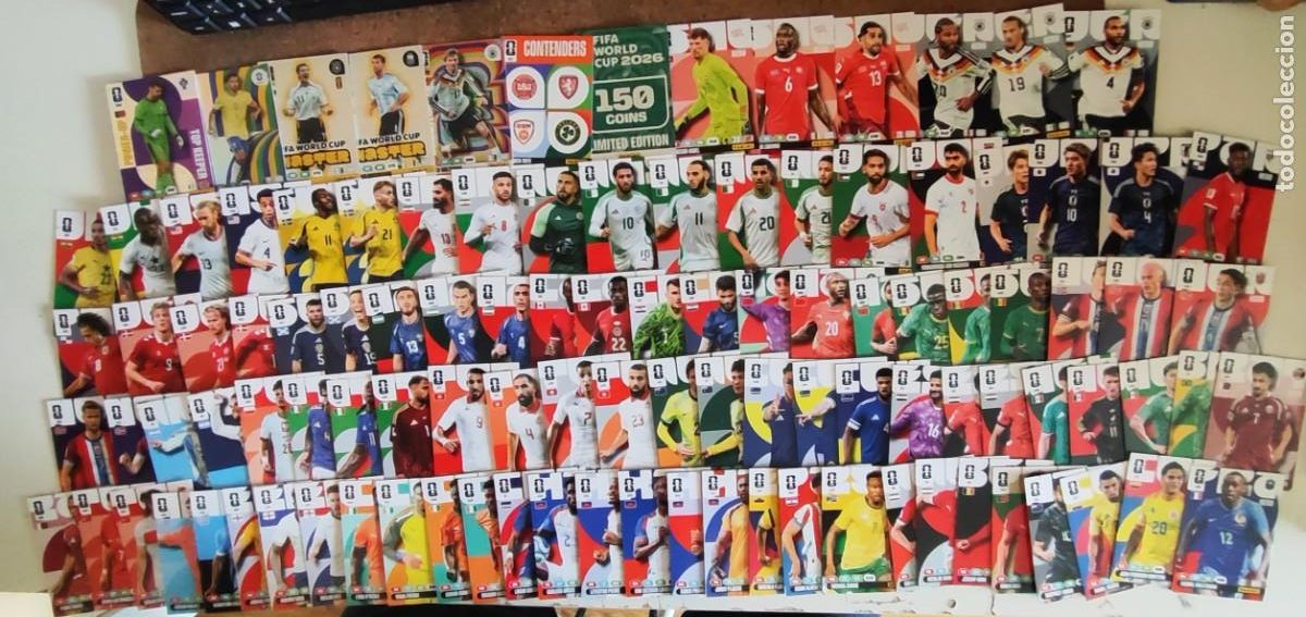Cromos de F&uacute;tbol: ADRENALYN XL FIFA WORLD CUP 2026 LOTE DE 108 CARTAS SIN REPETIR CON MASTER, LIMITE EDITION ETC....