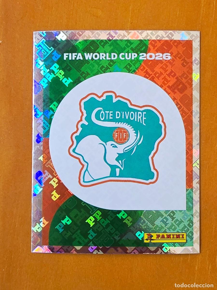 Cromos de F&uacute;tbol: CIV 1 Escudo logo emblema Costa de Marfil, Panini FIFA World Cup Mundial 2026 Sticker