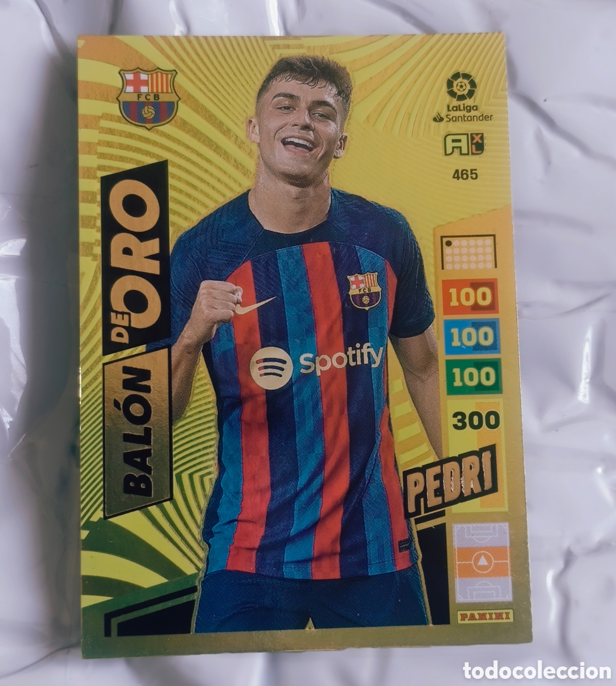 Fu&szlig;ball-Sticker: Pedri Bal&oacute;n de Oro N&ordm; 465 - Panini Adrenalyn XL LaLiga 2022-23 FC Barcelona